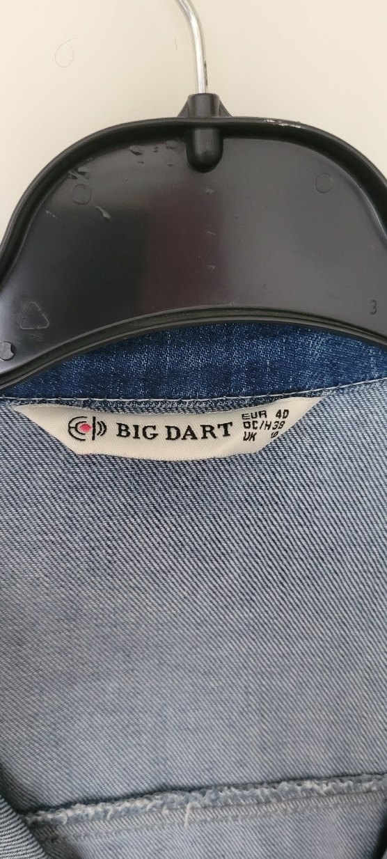 Düğmeli Uzun Mavi Kadın Kot Ceket - Görsel 3