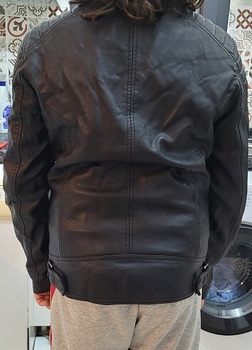 Mavi erkek deri ceket - Görsel 3