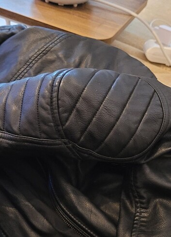 Mavi erkek deri ceket - Görsel 5