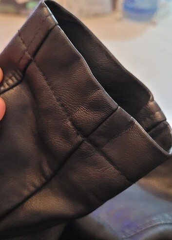 Mavi erkek deri ceket - Görsel 8