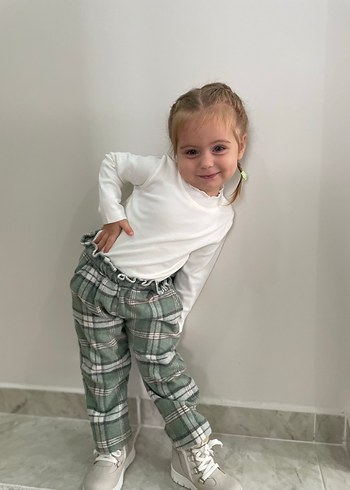 Kız Çocuk Kareli pantolon Takımı e bebek - Görsel 5