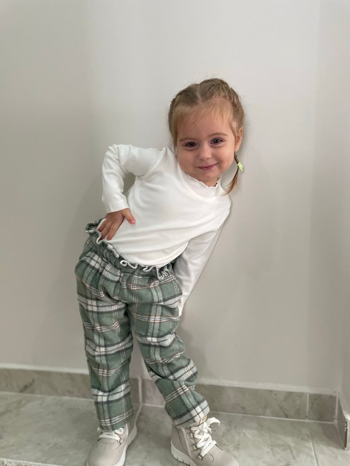 Kız Çocuk Kareli pantolon Takımı e bebek - Görsel 5