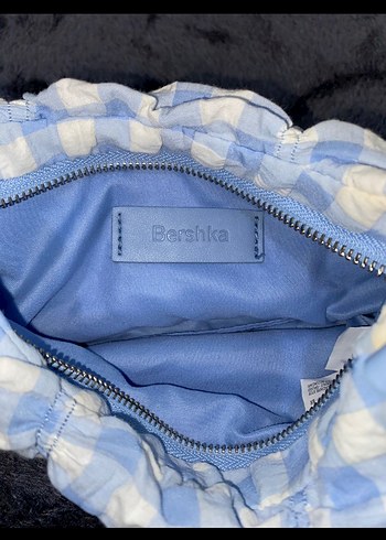 Bershka Bershka Mavi Pöti Kareli Çanta