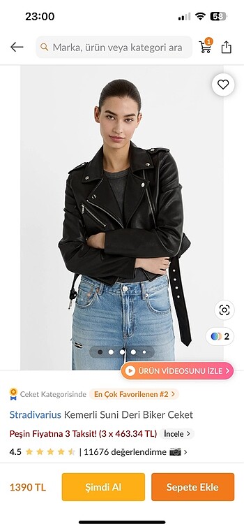 Stradivarius deri ceket