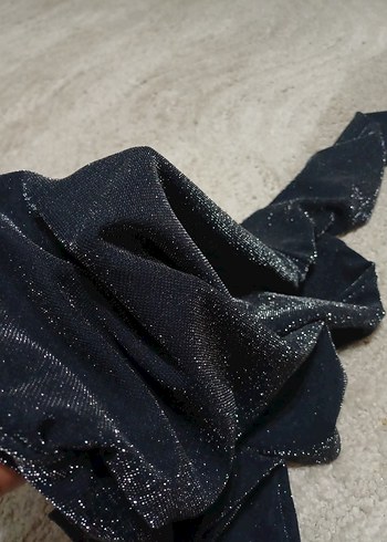 Işıltılı tek omuz bluz antrasit - Görsel 3