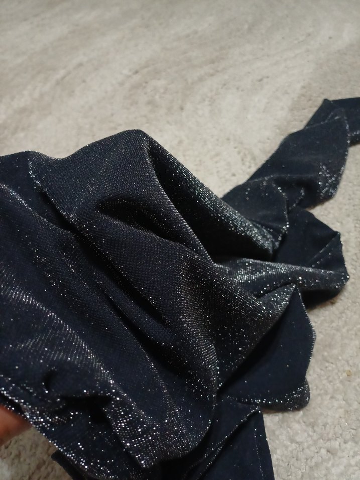 Işıltılı tek omuz bluz antrasit - Görsel 3