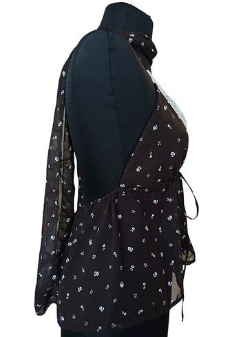 Şifon arkası straples bluz ,fularlı - Görsel 2