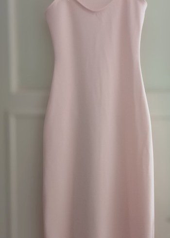 Zara toz pembe askılı elbise