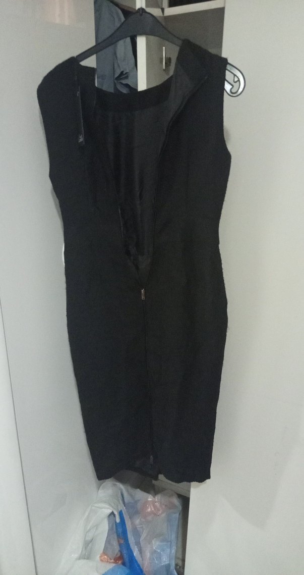 Siyah Kemerli Midi Kadın elbise - Görsel 2