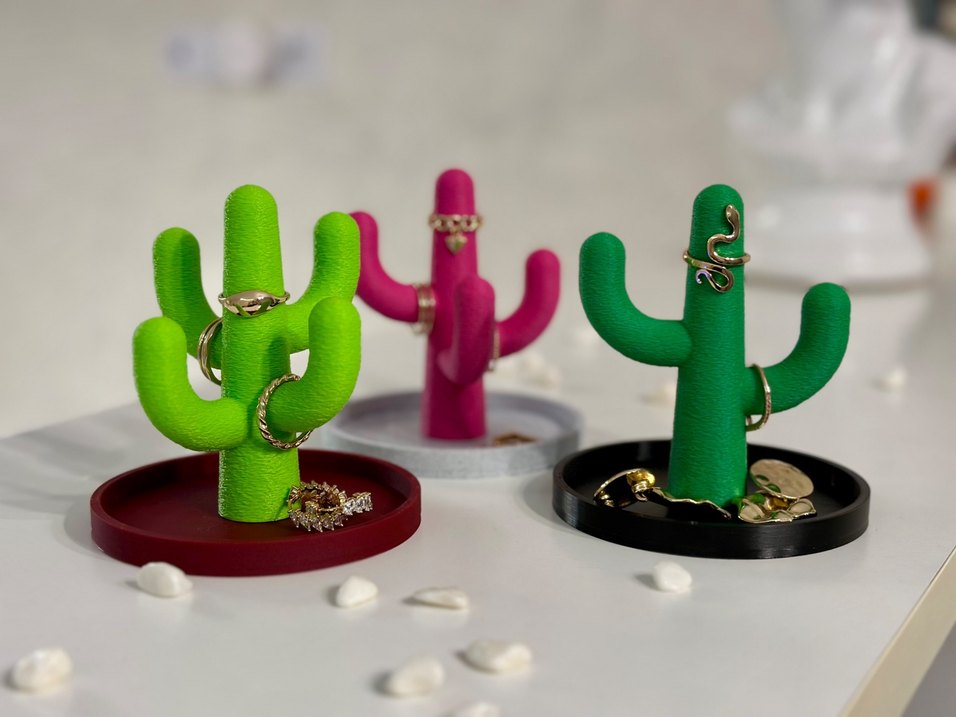 Renkli Boncuklu Kaktüs Takı Standı - Görsel 2