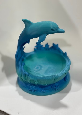 Turkuaz Yunus balığı temalı Dekoratif Kase ve takı kasesi - Görsel 2