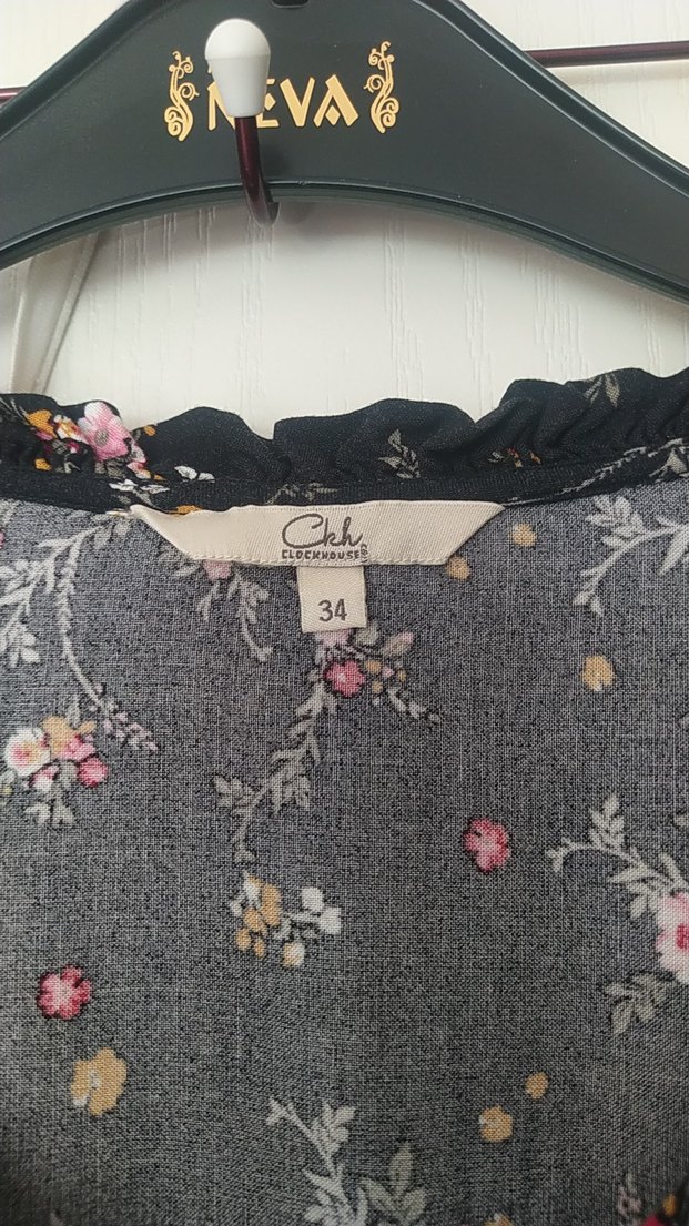 Çiçekli V Yaka Midi Bohem Elbise - Görsel 5