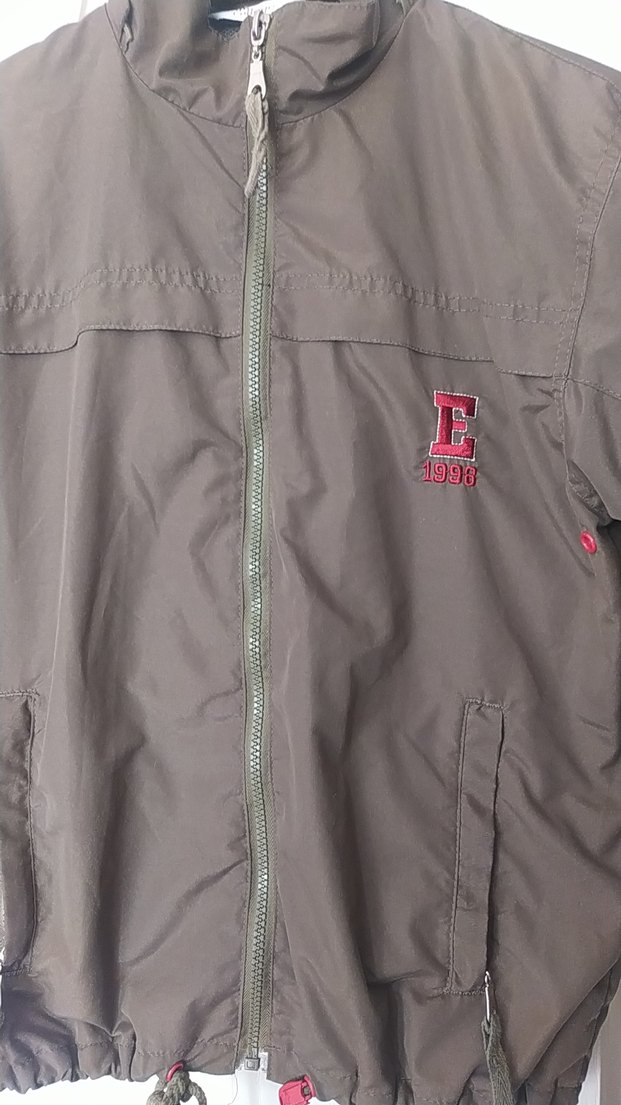 Kız Çocuk Kahverengi Kapüşonlu Fermuarlı Ceket - Görsel 4