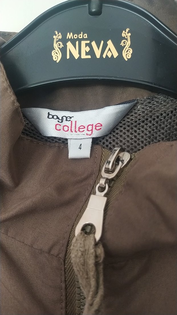 Kız Çocuk Kahverengi Kapüşonlu Fermuarlı Ceket - Görsel 5