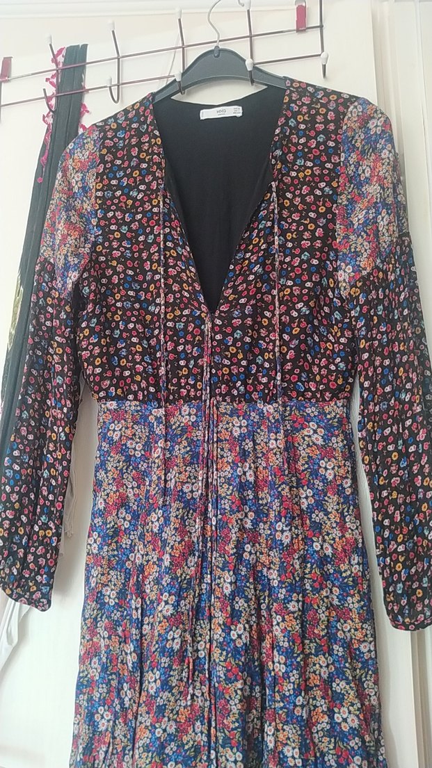 Bohem Uzun Kollu Mini Elbise - Görsel 4