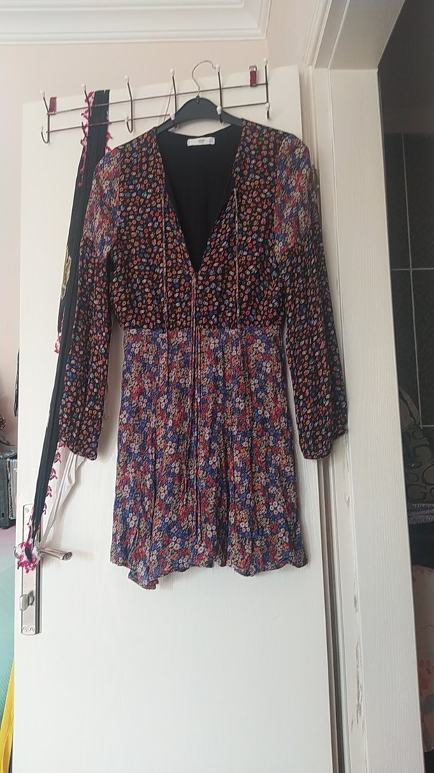 Bohem Uzun Kollu Mini Elbise - Görsel 3