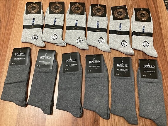12 çift karışık renk Erkek çorap