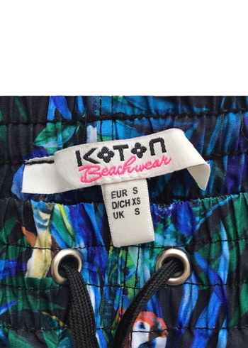 s Beden çeşitli Renk KOTON BEACHWEAR TROPİKAL DESENLİ DENİZ ŞORTU
