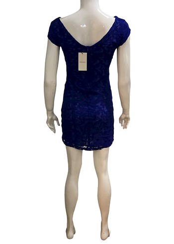 MANGO MAVİ GÜPÜR DANTEL ELBİSE  LÜKS & ZARAFET BİR ARADA - Görsel 10