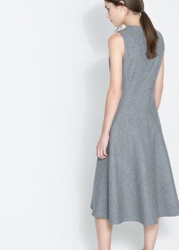 ZARA LANA YÜNÜ MIXLİ MİDİ ELBİSE - Görsel 3