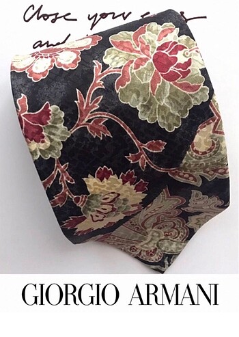 GIORGIO ARMANI FLORAL SAF İPEK KRAVAT