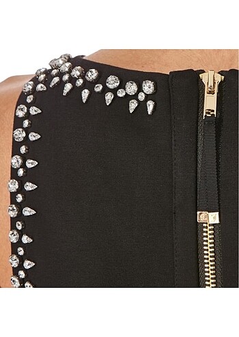 m Beden siyah Renk JUICY COUTURE YAPAY ELMAS İŞLEMELİ FLIRTY ELBİSE