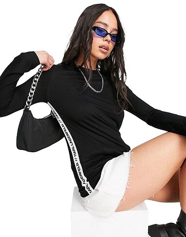 s Beden KARL LAGERFELD SİYAH LOGO BANTLI TİŞÖRT
