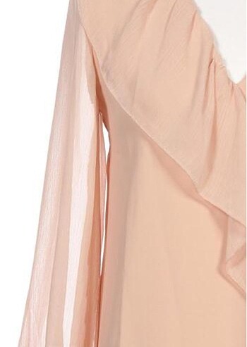 ZARA FIRFIRLI NUDE PINK ELBİSE - Görsel 9