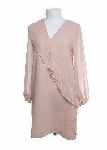 ZARA FIRFIRLI NUDE PINK ELBİSE - Görsel 16