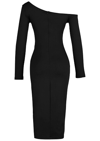 TRENDYOL TAŞ DÜĞMELİ ÖRME MİDİ ABİYE ELBİSE - Görsel 7