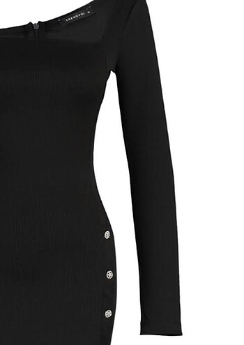 TRENDYOL TAŞ DÜĞMELİ ÖRME MİDİ ABİYE ELBİSE - Görsel 8