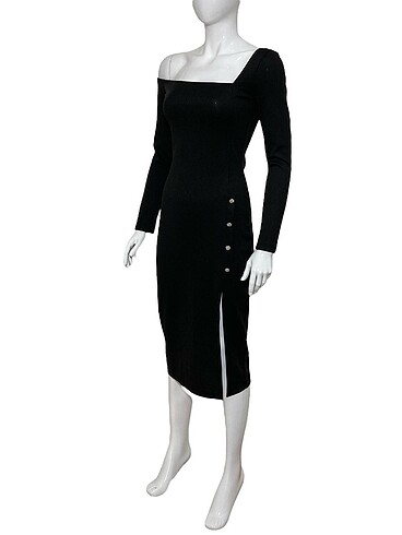 TRENDYOL TAŞ DÜĞMELİ ÖRME MİDİ ABİYE ELBİSE - Görsel 10