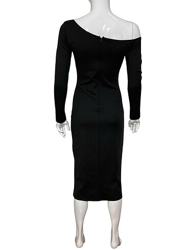 TRENDYOL TAŞ DÜĞMELİ ÖRME MİDİ ABİYE ELBİSE - Görsel 12