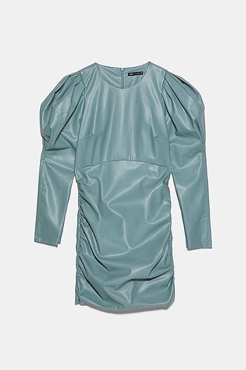 ZARA DERİ EFEKTLİ ELBİSE *Orijinal,İç Etiketli ve Bark - Görsel 3