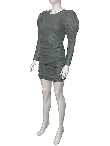 ZARA DERİ EFEKTLİ ELBİSE *Orijinal,İç Etiketli ve Bark - Görsel 6