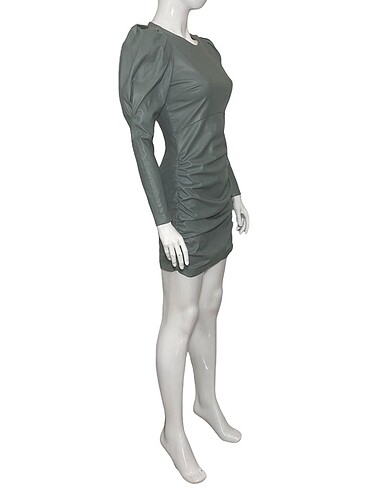 ZARA DERİ EFEKTLİ ELBİSE *Orijinal,İç Etiketli ve Bark - Görsel 7