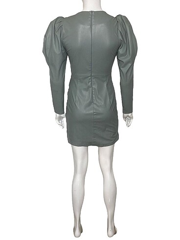 ZARA DERİ EFEKTLİ ELBİSE *Orijinal,İç Etiketli ve Bark - Görsel 8