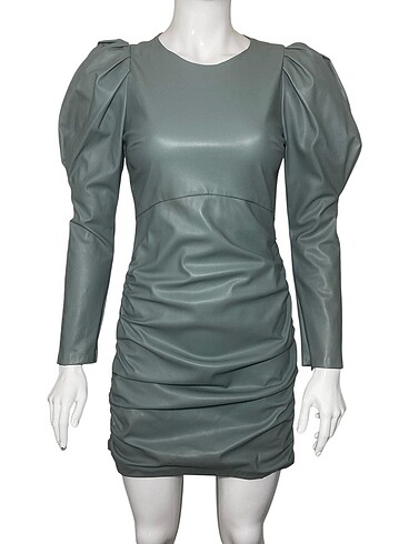 ZARA DERİ EFEKTLİ ELBİSE *Orijinal,İç Etiketli ve Bark - Görsel 10