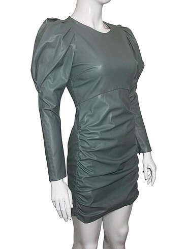 ZARA DERİ EFEKTLİ ELBİSE *Orijinal,İç Etiketli ve Bark - Görsel 11