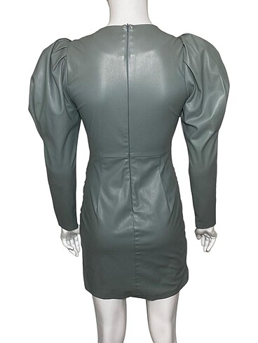 ZARA DERİ EFEKTLİ ELBİSE *Orijinal,İç Etiketli ve Bark - Görsel 12