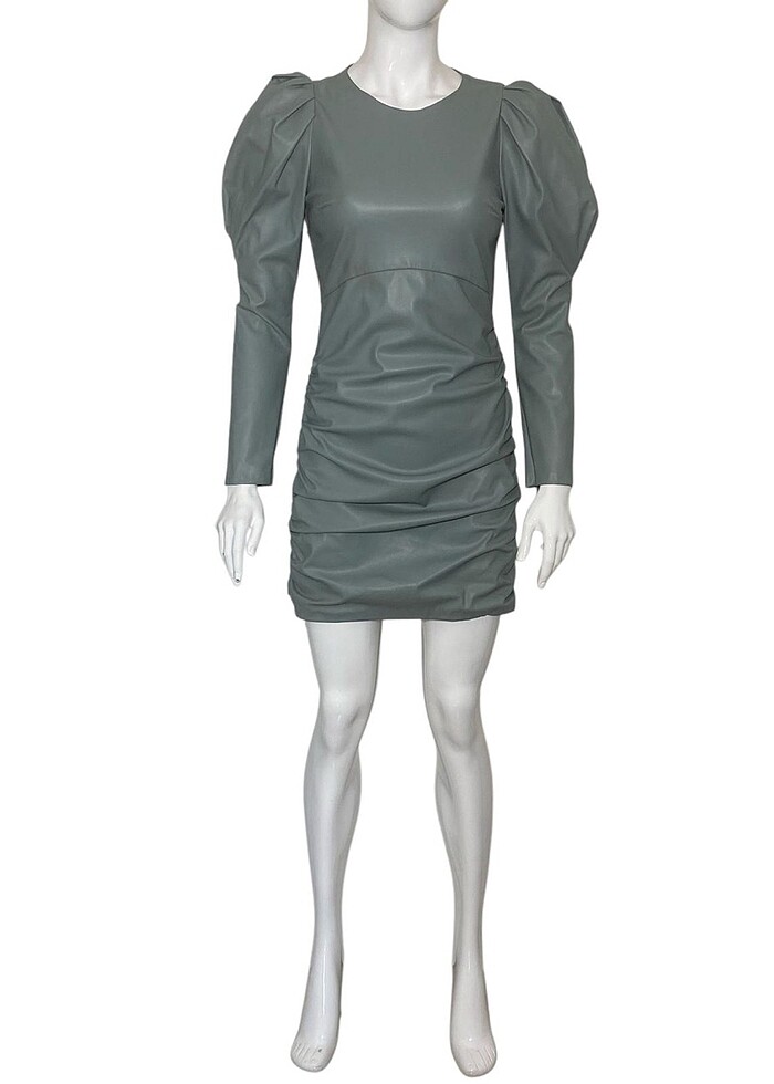 ZARA DERİ EFEKTLİ ELBİSE *Orijinal,İç Etiketli ve Bark - Görsel 5