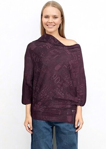 JUST CAVALLI MOR ASİMETRİK BLUZ