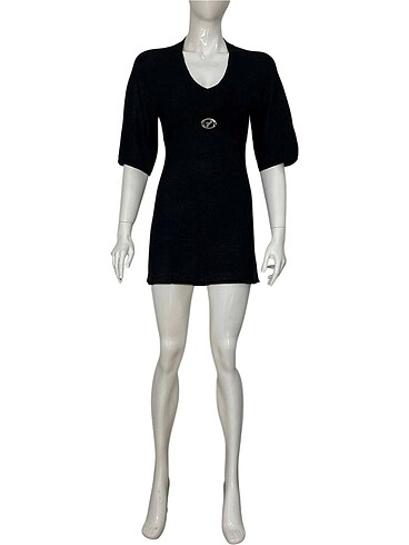 Trussardi TRUSSARDI SİYAH İNCE TRİKO ELBİSE