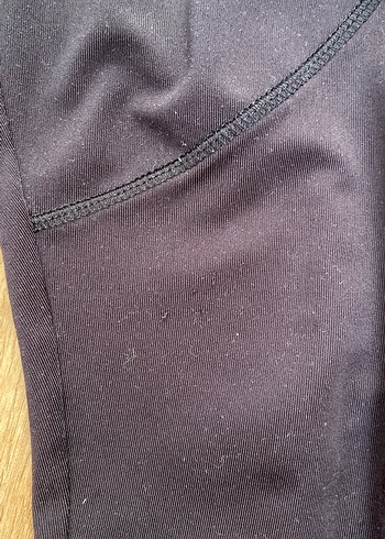 Siyah Kadın Spor Tayt Velcro Detaylı - Görsel 3