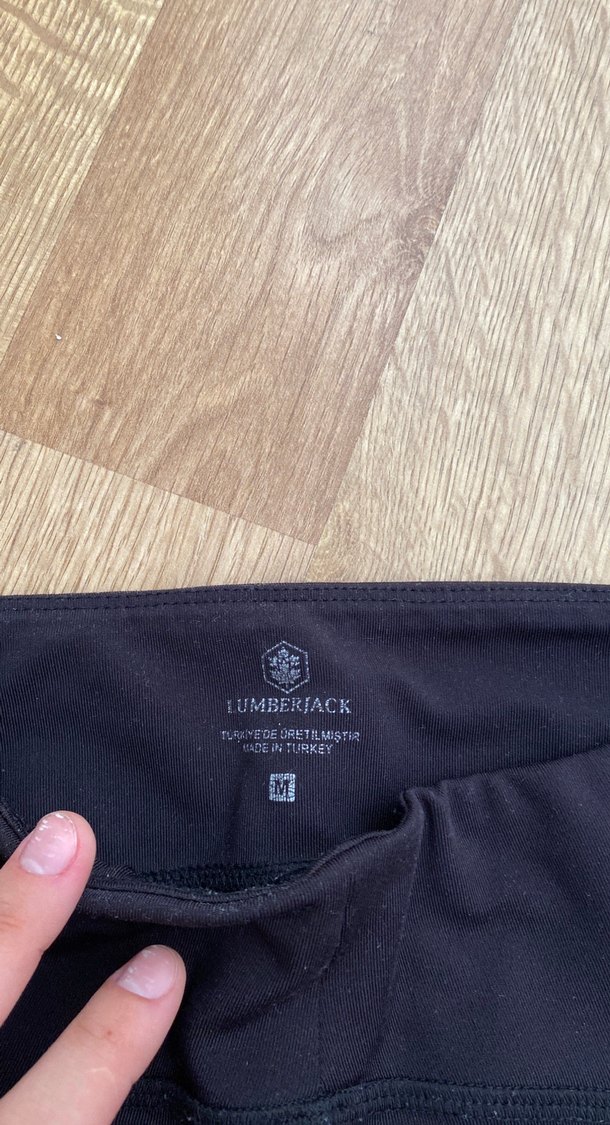 Siyah Kadın Spor Tayt Velcro Detaylı - Görsel 4