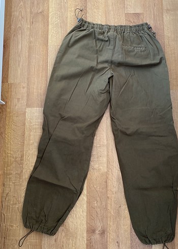 Kadın Haki Keten Rahat Kesim Pantolon - Görsel 5