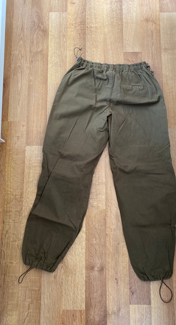 Kadın Haki Keten Rahat Kesim Pantolon - Görsel 5