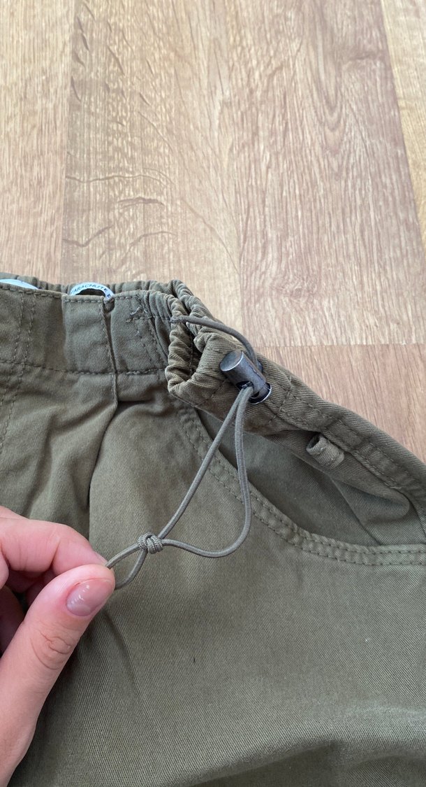 Kadın Haki Keten Rahat Kesim Pantolon - Görsel 3