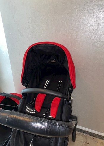 Kırmızı Bebek Arabası ve Taşıma Koltuğu - Görsel 7