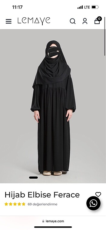 Lemaye hijab elbise ferace